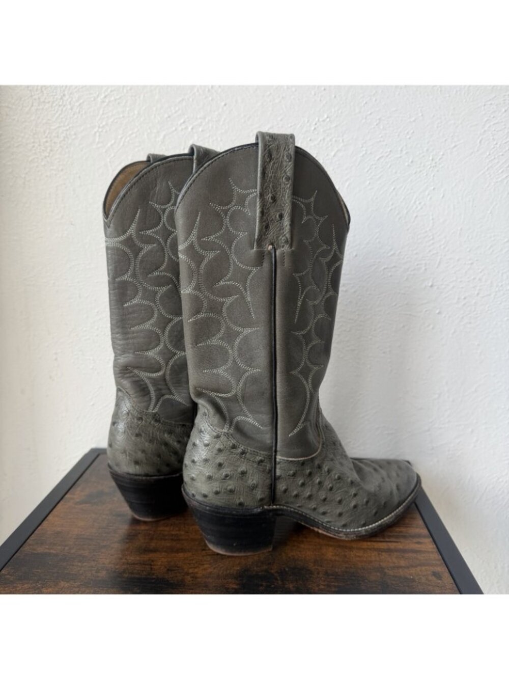 Vintage Frye Ostrich Quill Leather Women’s Western Cowboy Boots 6 B - Picture 8 of 15